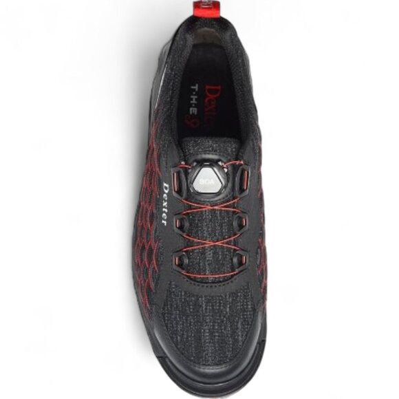 NWT Dexter Mens Size 8 THE C9 Knit BOA Black Red Black Bowling Shoes - Picture 5 of 15